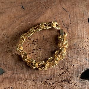 Gold tone floral bracelet